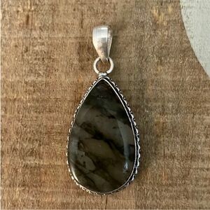 Moss Agate Silver Pendant